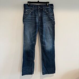 Silver Jeans Co ZAC Relaxed Straight Leg Men’s Jeans 30x34 Distressed Blue